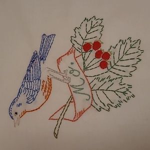 Vintage Hand Stitched Missouri State Bird & Flower